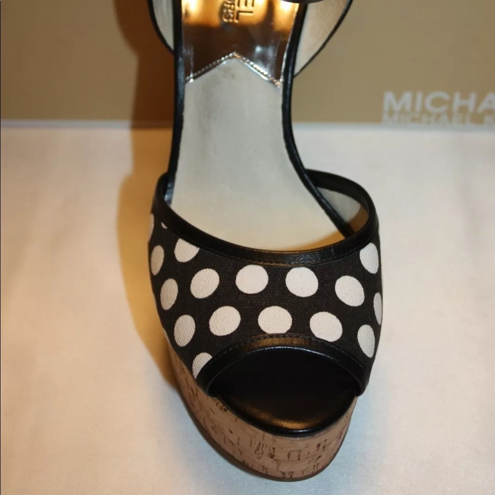 New! Michael Kors polka dot Cork platform heels - Picture 4 of 8